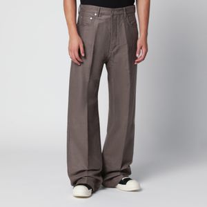 Rick Owens Brown Taupe Cotton-Blend Trousers for men