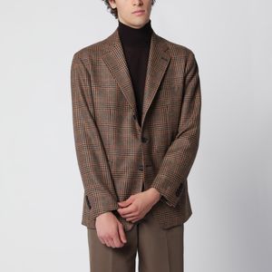Tagliatore Brown Single-Breasted Jacket With A Prince Of Wales Check Pattern for men
