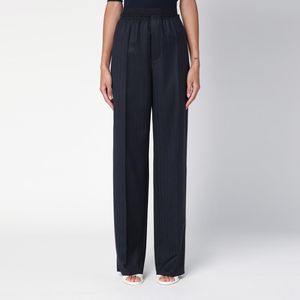 Bottega Veneta Black /blue Striped Wool Trousers