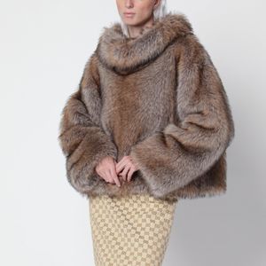 BB COUTURE Brown Brigitte Poncho