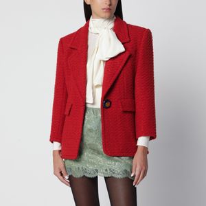 Saint Laurent Red Roux Tweed Jacket