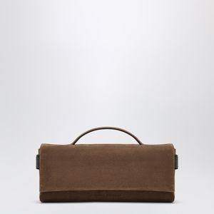 Brunello Cucinelli Brown Essence Caramel Suede Clutch Bag