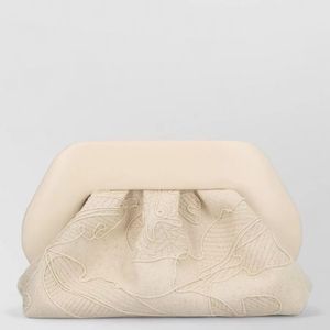 THEMOIRÈ Natural Bios Clutch Bag Embroidery Textured Design Strap