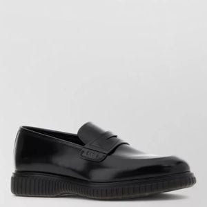 Ferragamo Black Leather Loafers for men