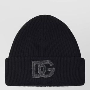 Dolce & Gabbana Blue Ribbed Logo Beanie for men