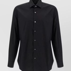Barba Napoli Blue Stretch Cotton Shirt for men