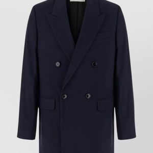 AMI Blue Virgin Wool Oversized Double-Breasted Blazer for men