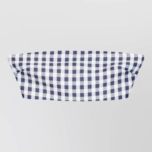 Self-Portrait Blue Gingham Bandeau Bikini Top