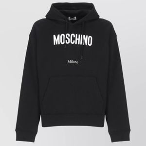 Moschino Black Cotton Logo-Print Hoodie for men