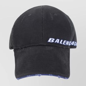 Balenciaga Blue Cotton Logo Baseball Cap for men