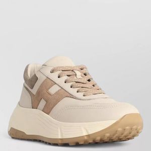 Hogan Natural Hi Fi Leather Sneakers Rubber Sole