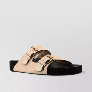 Isabel Marant Leather Studded Asymmetric Slide Sandals