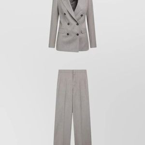 Tagliatore White Double Breasted Suit Jacket Notched Lapels Trousers