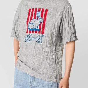 Bottega Veneta Grey Printed Jersey T-Shirt for men