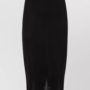 Tom Ford Black Ribbed Knit High Waist Midi Skirt With Back Slit
