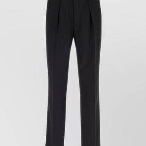 Fendi Blue Wool Straight-Leg Tapered Trousers for men