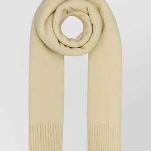 Camilla & Marc Natural Ash Wool Blend Knit Scarf Ribbed