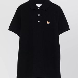 Maison Kitsuné Black Cotton Short-Sleeve Polo Shirt