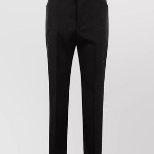 Jil Sander Black Wool Fitted Cropped Flared Trousers