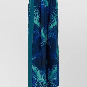 F.R.S For Restless Sleepers Blue Silk Printed Wide-Leg Trousers
