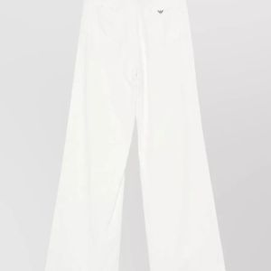Emporio Armani White Corduroy Wide-Leg Jeans