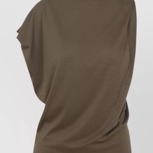 Jacquemus Green Draped Top Asymmetric Shoulders Open Neckline