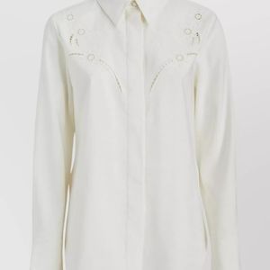 Chloé White Lace Silk Shirt