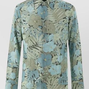 Tom Ford Green Floral-Print Shirt for men