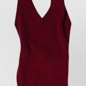 Miu Miu Red Cashmere Knitted Top