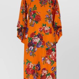 Moschino Orange Printed Midi Dress