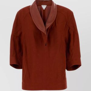 Bottega Veneta Red Viscose Linen Shirt for men