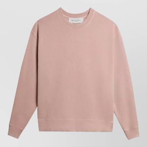 Golden Goose Deluxe Brand Pink Cotton Crewneck Sweatshirt Embroidered Detail Ribbed Edges