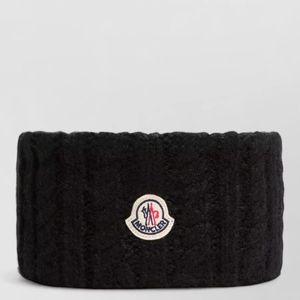 Moncler Black Alpaca Wool Cable Knit Headband