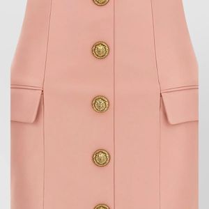 Balmain Pink Leather High-Waisted Skirt