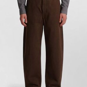Lemaire Brown Cotton Twisted Belted Trousers for men