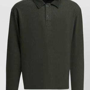 Alex Mill Green Cotton Rugby Style Long Sleeve Polo for men