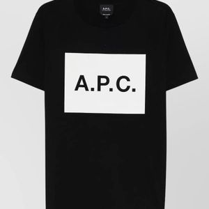 A.P.C. Black Cotton Crew Neck T-Shirt for men