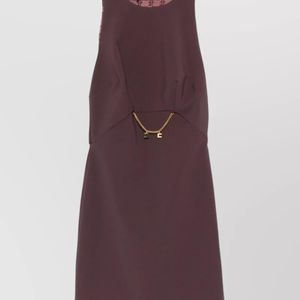 Elisabetta Franchi Purple Sleeveless Chain-Embellished Mini Dress
