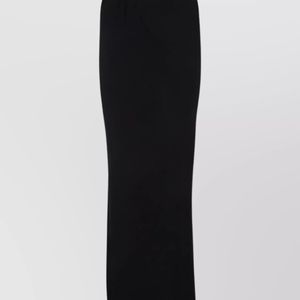 Jacquemus Black Cotton High-Rise Front-Slit Fitted Skirt
