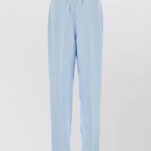 Agnona Blue Linen Tapered Trousers