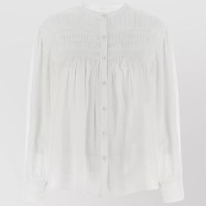 Isabel Marant White Cotton Viscose Long-Sleeve Blouse