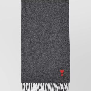 AMI Grey Wool Scarf for men