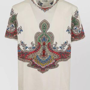 Etro Natural Paisley Pattern Short Sleeves Round Neck Shirt for men