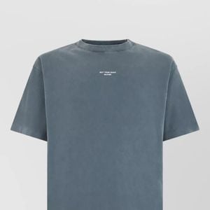 Drole de Monsieur Blue Cotton Short-Sleeve T-Shirt for men