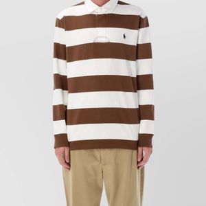 Polo Ralph Lauren Rugby Shirt With Twill Collar And Stripes for men