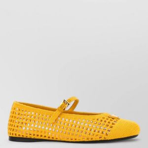 Prada Yellow Crochet Ballerina Shoes