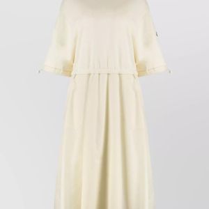 Moncler Natural Cotton Ribbed Midi Dress