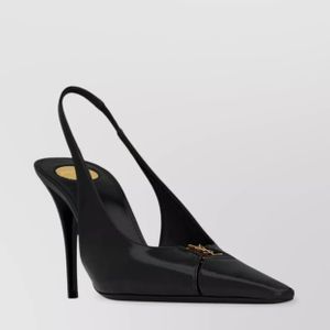 Saint Laurent Black Leather Babylone Slingback Pumps