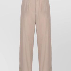 Peserico Natural Straight Leg Cotton Blend Tailored Trousers