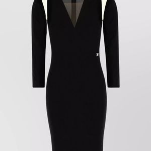 DSquared² Black Viscose V-Neck Mini Dress